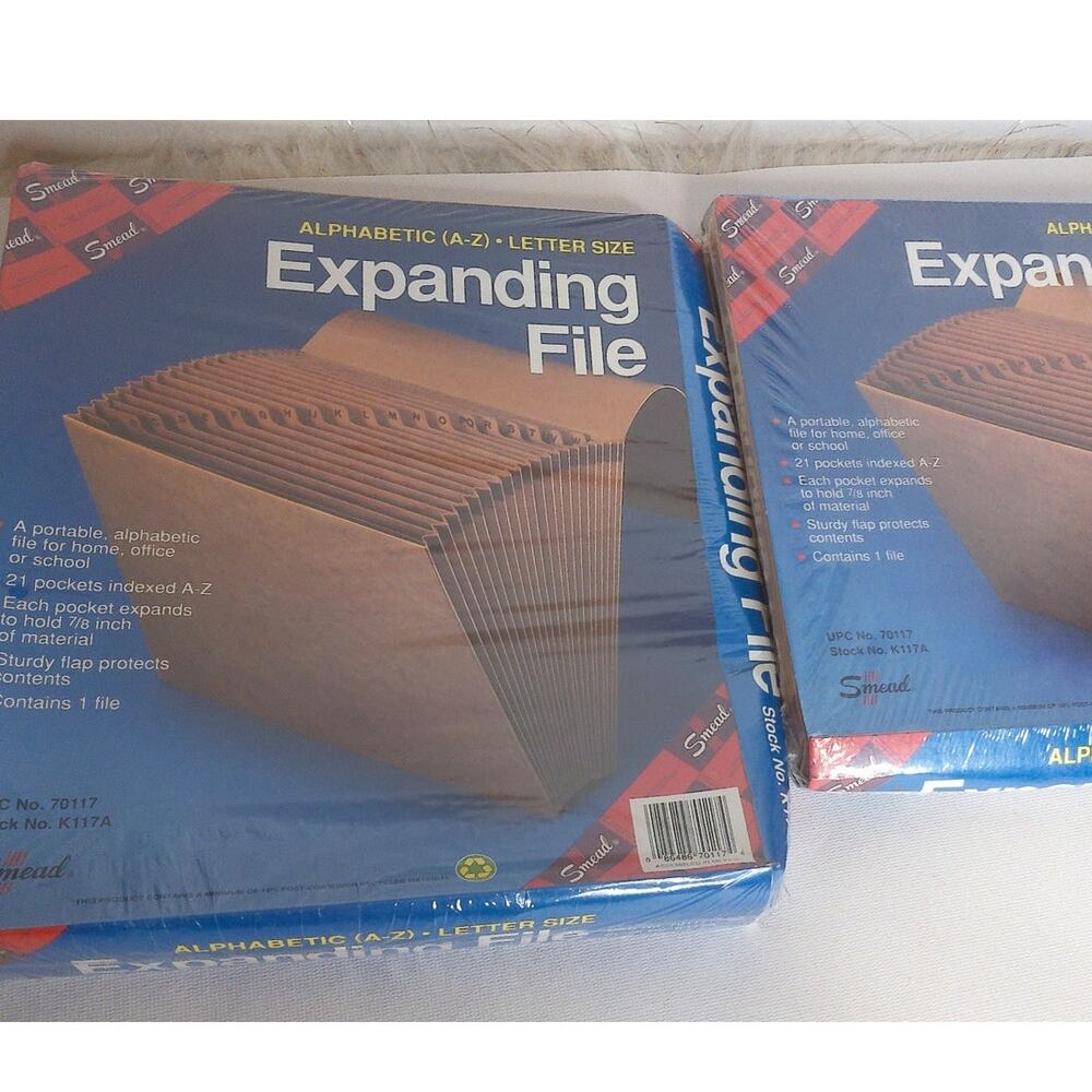 Vintage Smead Expandable Files Alphabetical A-Z Letter Size  K117A Set of 2